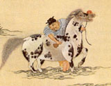明代顾绣洗马图