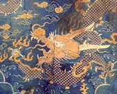 蓝地妆花缎蟒袍